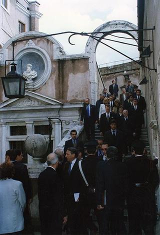 Roma, Castel Sant'Angelo: intervento del Presidente della Repubblica, unitamente al Presidente della Lettonia, all'inaugurazione della Mostra sull'artigianato tessile lettone