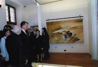 Roma, Castel Sant'Angelo: intervento del Presidente della Repubblica, unitamente al Presidente della Lettonia, all'inaugurazione della Mostra sull'artigianato tessile lettone