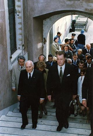 Roma, Castel Sant'Angelo: intervento del Presidente della Repubblica, unitamente al Presidente della Lettonia, all'inaugurazione della Mostra sull'artigianato tessile lettone
