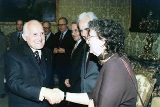 Roma, Aula della Camera dei Deputati: intervento del Presidente della Repubblica alla cerimonia conclusiva delle Giornate di studio in memoria di Aldo Moro, nel ventennale della scomparsa, sul tema "Le Assemblee elettive nell'evoluzione della democrazia italiana (1978-1988)"