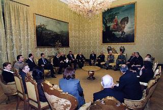 Roma, Aula della Camera dei Deputati: intervento del Presidente della Repubblica alla cerimonia conclusiva delle Giornate di studio in memoria di Aldo Moro, nel ventennale della scomparsa, sul tema "Le Assemblee elettive nell'evoluzione della democrazia italiana (1978-1988)"