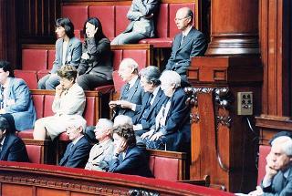 Roma, Aula della Camera dei Deputati: intervento del Presidente della Repubblica alla cerimonia conclusiva delle Giornate di studio in memoria di Aldo Moro, nel ventennale della scomparsa, sul tema "Le Assemblee elettive nell'evoluzione della democrazia italiana (1978-1988)"