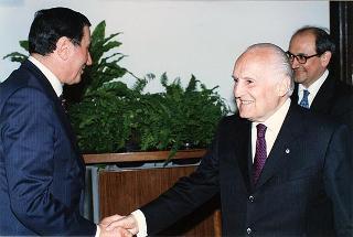 Roma, Sala della Protomoteca in Campidoglio: intervento del Presidente della Repubblica alla celebrazione del cinquantenario dell'elezione di Luigi Einaudi alla Presidenza della Repubblica