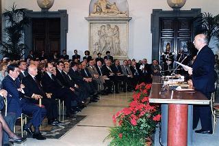 Roma, Sala della Protomoteca in Campidoglio: intervento del Presidente della Repubblica alla celebrazione del cinquantenario dell'elezione di Luigi Einaudi alla Presidenza della Repubblica