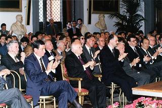 Roma, Sala della Protomoteca in Campidoglio: intervento del Presidente della Repubblica alla celebrazione del cinquantenario dell'elezione di Luigi Einaudi alla Presidenza della Repubblica