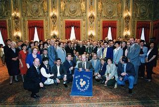 Cornelio Valetto, con una delegazione del Gruppo Anziani SAIAG