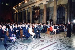 Roma, Chiesa di S. Maria in Trastevere: visita del Presidente della Repubblica alla Comunità di S. Egidio nel 30° anniversario di attività dell'Associazione