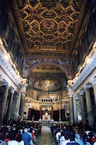 Roma, Chiesa di S. Maria in Trastevere: visita del Presidente della Repubblica alla Comunità di S. Egidio nel 30° anniversario di attività dell'Associazione
