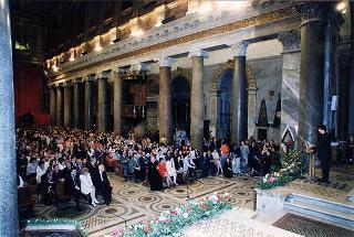Roma, Chiesa di S. Maria in Trastevere: visita del Presidente della Repubblica alla Comunità di S. Egidio nel 30° anniversario di attività dell'Associazione
