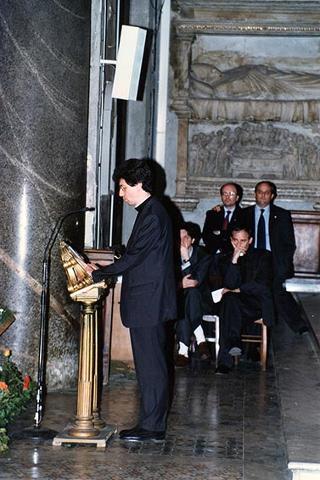 Roma, Chiesa di S. Maria in Trastevere: visita del Presidente della Repubblica alla Comunità di S. Egidio nel 30° anniversario di attività dell'Associazione