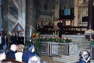 Roma, Chiesa di S. Maria in Trastevere: visita del Presidente della Repubblica alla Comunità di S. Egidio nel 30° anniversario di attività dell'Associazione
