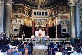 Roma, Chiesa di S. Maria in Trastevere: visita del Presidente della Repubblica alla Comunità di S. Egidio nel 30° anniversario di attività dell'Associazione