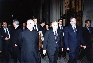 Roma, Chiesa di S. Maria in Trastevere: visita del Presidente della Repubblica alla Comunità di S. Egidio nel 30° anniversario di attività dell'Associazione