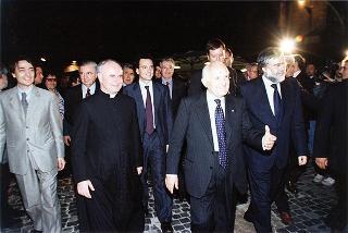 Roma, Chiesa di S. Maria in Trastevere: visita del Presidente della Repubblica alla Comunità di S. Egidio nel 30° anniversario di attività dell'Associazione