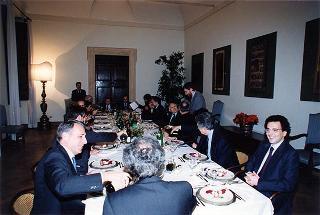 Roma, Chiesa di S. Maria in Trastevere: visita del Presidente della Repubblica alla Comunità di S. Egidio nel 30° anniversario di attività dell'Associazione