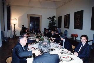 Roma, Chiesa di S. Maria in Trastevere: visita del Presidente della Repubblica alla Comunità di S. Egidio nel 30° anniversario di attività dell'Associazione