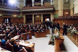 Svizzera, Berna: intervento del Presidente della Repubblica in occasione delle celebrazioni del 150° anniversario della Costituzione Svizzera