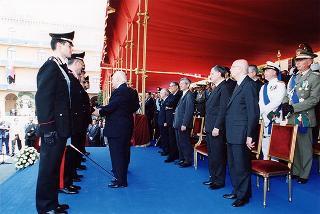 Roma: intervento del Presidente della Repubblica, in forma ufficiale, al 184° anniversario di fondazione dell'Arma dei Carabinieri
