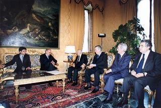 Cerimonia di consegna del Premio "Presidente della Repubblica 1998" dell'Accademia Nazionale di San Luca al maestro Nunzio Di Stefano