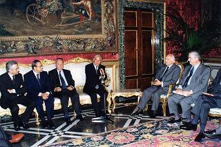 Mario Ciancio Sanfilippo, presidente della Federazione italiana editori giornali, ed i componenti il Comitato di presidenza della FIEG