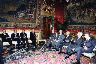 Mario Ciancio Sanfilippo, presidente della Federazione italiana editori giornali, ed i componenti il Comitato di presidenza della FIEG