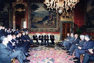 Mario Ciancio Sanfilippo, presidente della Federazione italiana editori giornali, ed i componenti il Comitato di presidenza della FIEG