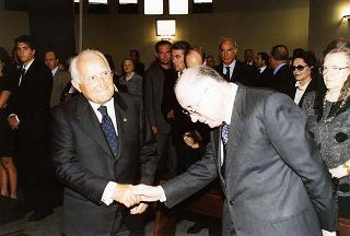 Roma, Chiesa di S. Chiara, piazza dei Giochi Delfici: intervento del Presidente della Repubblica ai funerali della signora Francesca Romana De Gasperi
