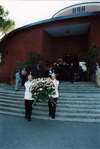 Roma, Chiesa di S. Chiara, piazza dei Giochi Delfici: intervento del Presidente della Repubblica ai funerali della signora Francesca Romana De Gasperi