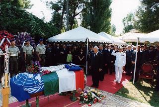 Pontecagnano (Salerno): intervento del Presidente della Repubblica ai funerali del ten. col. Carmine Calò, deceduto nel corso dello svolgimento di una missione di pace dell'ONU in Afghanistan