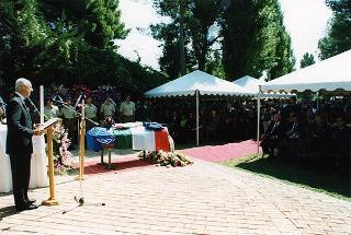 Pontecagnano (Salerno): intervento del Presidente della Repubblica ai funerali del ten. col. Carmine Calò, deceduto nel corso dello svolgimento di una missione di pace dell'ONU in Afghanistan