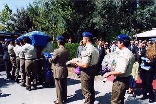 Pontecagnano (Salerno): intervento del Presidente della Repubblica ai funerali del ten. col. Carmine Calò, deceduto nel corso dello svolgimento di una missione di pace dell'ONU in Afghanistan