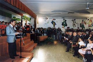 Roma, Scuola elementare "Principe di Piemonte": intervento del Presidente della Repubblica all'inaugurazione dell'anno scolastico 1998-1999 e trasmissione in diretta televisiva del messaggio agli studenti
