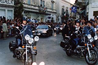 Maglie (Lecce): intervento del Presidente della Repubblica per l'inaugurazione del monumento in ricordo di Aldo Moro, nel ventennale del suo assassinio