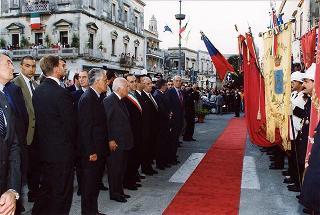 Maglie (Lecce): intervento del Presidente della Repubblica per l'inaugurazione del monumento in ricordo di Aldo Moro, nel ventennale del suo assassinio