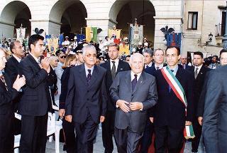 Maglie (Lecce): intervento del Presidente della Repubblica per l'inaugurazione del monumento in ricordo di Aldo Moro, nel ventennale del suo assassinio