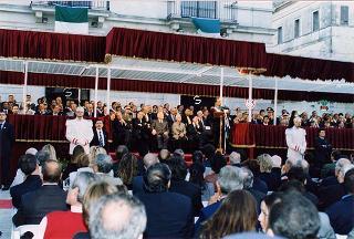 Maglie (Lecce): intervento del Presidente della Repubblica per l'inaugurazione del monumento in ricordo di Aldo Moro, nel ventennale del suo assassinio