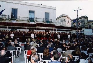 Maglie (Lecce): intervento del Presidente della Repubblica per l'inaugurazione del monumento in ricordo di Aldo Moro, nel ventennale del suo assassinio