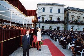 Maglie (Lecce): intervento del Presidente della Repubblica per l'inaugurazione del monumento in ricordo di Aldo Moro, nel ventennale del suo assassinio