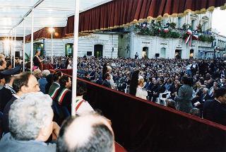 Maglie (Lecce): intervento del Presidente della Repubblica per l'inaugurazione del monumento in ricordo di Aldo Moro, nel ventennale del suo assassinio