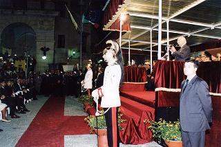 Maglie (Lecce): intervento del Presidente della Repubblica per l'inaugurazione del monumento in ricordo di Aldo Moro, nel ventennale del suo assassinio