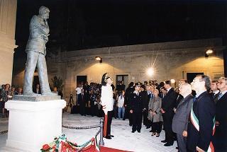 Maglie (Lecce): intervento del Presidente della Repubblica per l'inaugurazione del monumento in ricordo di Aldo Moro, nel ventennale del suo assassinio