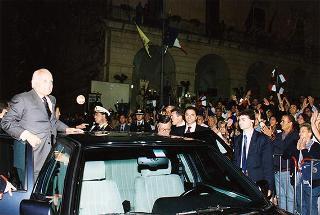Maglie (Lecce): intervento del Presidente della Repubblica per l'inaugurazione del monumento in ricordo di Aldo Moro, nel ventennale del suo assassinio