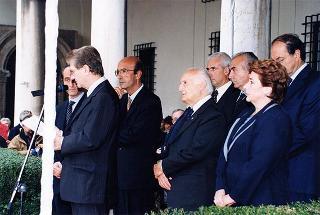 Ferrara: intervento del Presidente della Repubblica all'inaugurazione della Mostra dedicata a Dosso Dossi e successivo incontro con i dipendenti della Cassa di Risparmio di Ferrara, in occasione del 160° anniversario di fondazione dell'Istituto