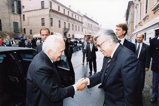 Ferrara: intervento del Presidente della Repubblica all'inaugurazione della Mostra dedicata a Dosso Dossi e successivo incontro con i dipendenti della Cassa di Risparmio di Ferrara, in occasione del 160° anniversario di fondazione dell'Istituto