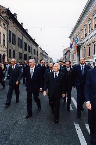 Ferrara: intervento del Presidente della Repubblica all'inaugurazione della Mostra dedicata a Dosso Dossi e successivo incontro con i dipendenti della Cassa di Risparmio di Ferrara, in occasione del 160° anniversario di fondazione dell'Istituto