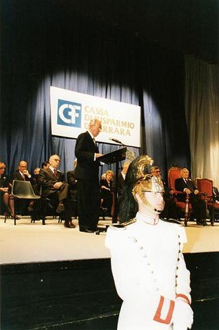 Ferrara: intervento del Presidente della Repubblica all'inaugurazione della Mostra dedicata a Dosso Dossi e successivo incontro con i dipendenti della Cassa di Risparmio di Ferrara, in occasione del 160° anniversario di fondazione dell'Istituto