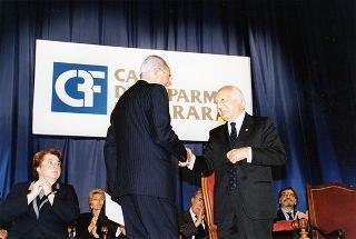 Ferrara: intervento del Presidente della Repubblica all'inaugurazione della Mostra dedicata a Dosso Dossi e successivo incontro con i dipendenti della Cassa di Risparmio di Ferrara, in occasione del 160° anniversario di fondazione dell'Istituto