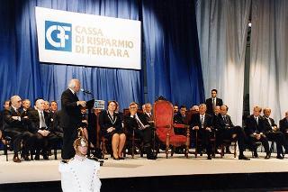 Ferrara: intervento del Presidente della Repubblica all'inaugurazione della Mostra dedicata a Dosso Dossi e successivo incontro con i dipendenti della Cassa di Risparmio di Ferrara, in occasione del 160° anniversario di fondazione dell'Istituto