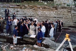 Visita della Regina di Spagna e della signorina Scalfaro agli scavi di Tuscolo (Roma)
