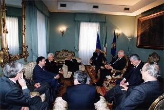 Roma, Palazzo dei Marescialli: intervento del Presidente della Repubblica alla riunione del CSM per il commiato del primo presidente della Corte Suprema di Cassazione prof. Vittorio Sgroi